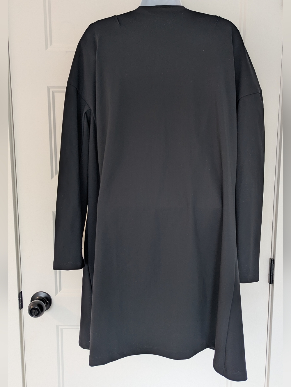 Sarah Pacini Black Asymmetrical Long Jacket Made in Italy Size 4 Minimalist - Picture 7 of 7
